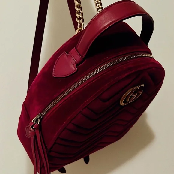 Gucci | Bags | A Vintage Velvet Gucci Backpack You Wont Find  display picture 2